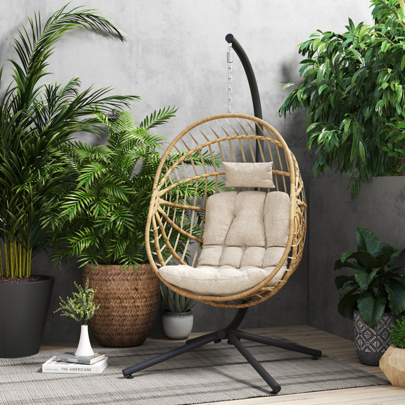 Dakota Fields Steel Hanging Egg Chair With Stand Swing Chair With