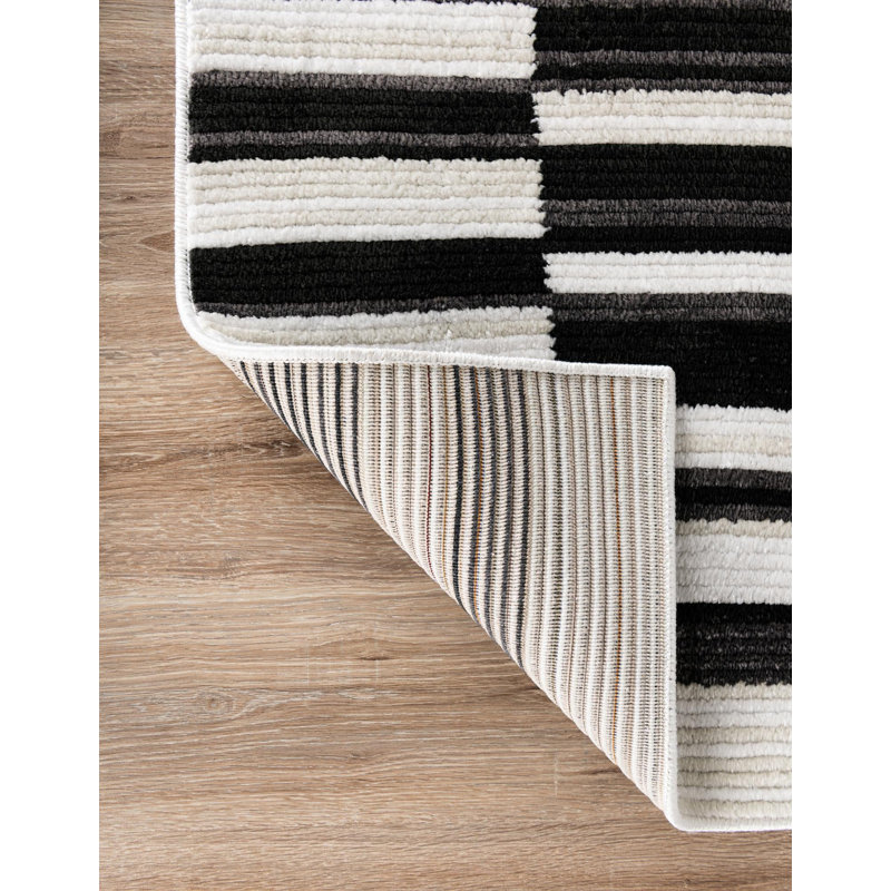  Myra Odyssey Rug, Runner 2' x 8', Black/White