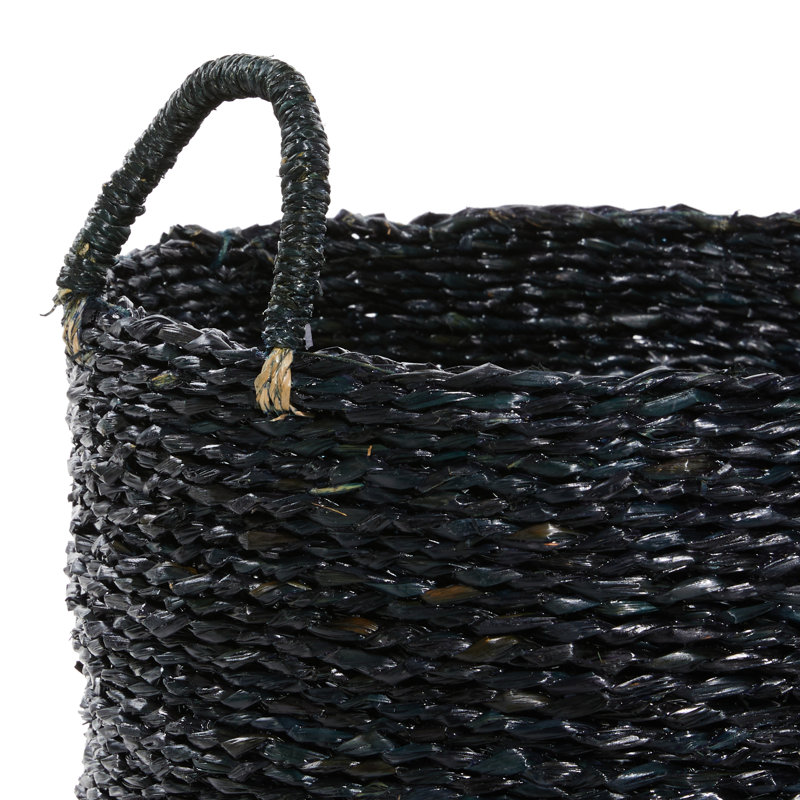 Panier de rangement décoratif et fonctionnel fait à deux tons avec poignées Seagrass