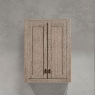 Higuera 24" W x 33" H x 8" D Solid Wood Wall Mounted Bathroom Cabinet