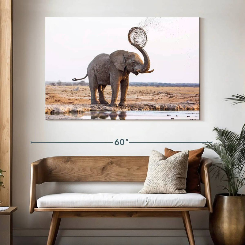 Brampt Elephant Mud Splash, 34" H x 51" W