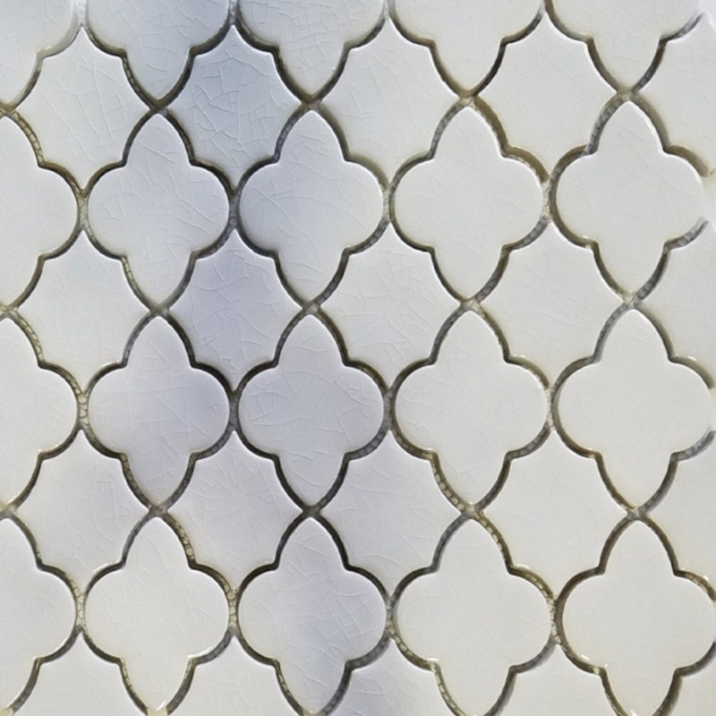 Carreau de mosaïque en porcelaine Arabesque, Blanc studio