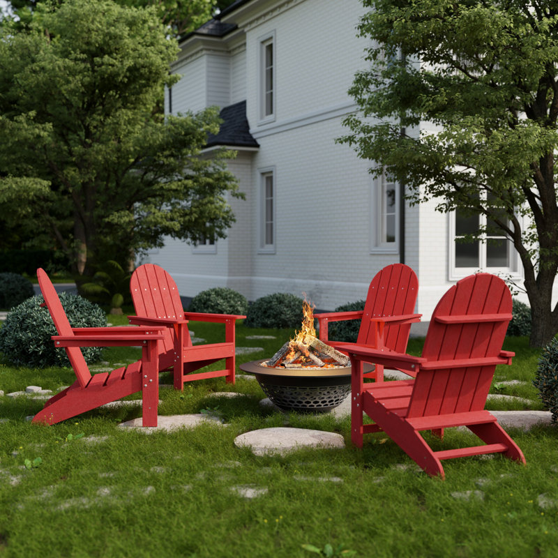 Freedom 4-Piece Traditional Adirondack Conversation Set, Cardinal Red