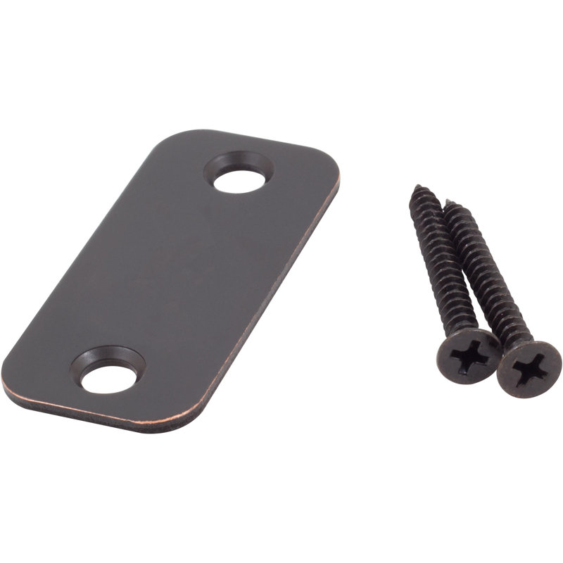 Round Corner Blank Strike Plate, 1" X 2-1/4", By Stone Harbour Hardware, 2.25" W x 1" D, Noir mat