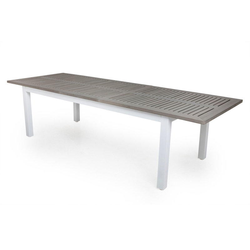 Jayesh Rectangular Extendable Outdoor Dining Table , cm W cm D, H74 x L152 x W90cm, White