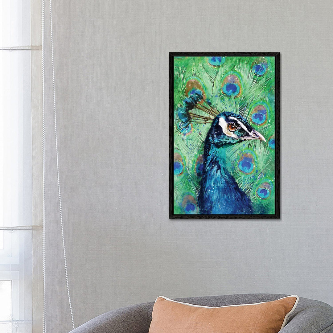 Pfau von Louise Goalby - Galerie-umwickelte Leinwand Giclée auf Leinwand