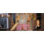 Lit mezzanine pleine grandeur avec rebords et tentes, lit mezzanine en bois massif avec échelles et glissade, design chic avec lumières, aucun sommier nécessaire, naturel + rose-621774001-621774003