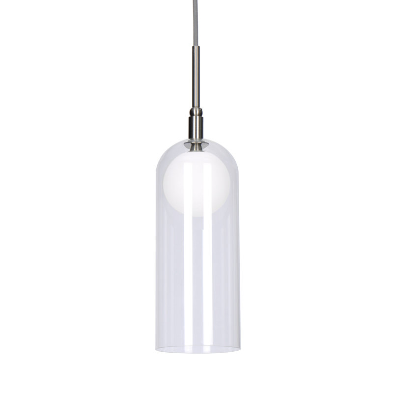 1 - Light LED Pendant, Brushed Nickel