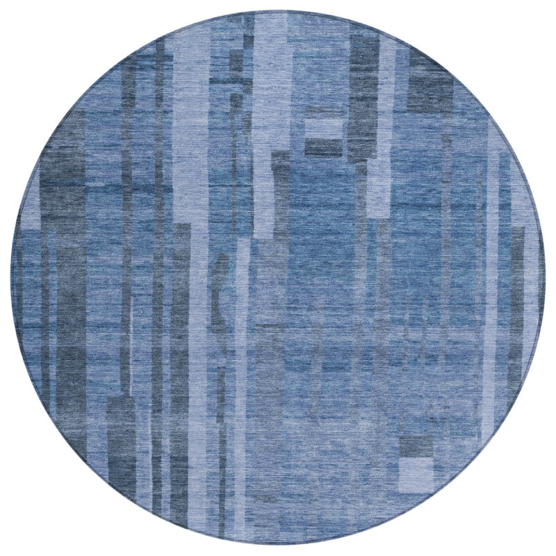 Esmara Blue Washable Indoor-Outdoor Rug - , 8' x 8'