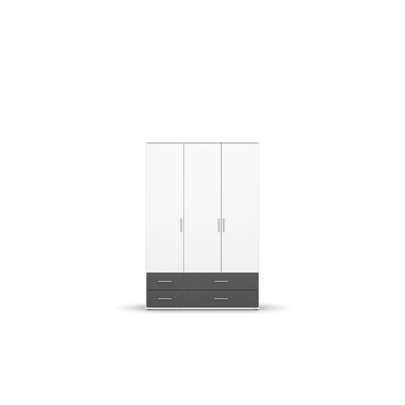 Rasant 3 Door Wardrobe, Alpine White/Metallic Grey