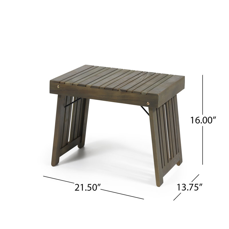 Gray Acacia Wood 3-Piece Outdoor Chaise Lounge Set