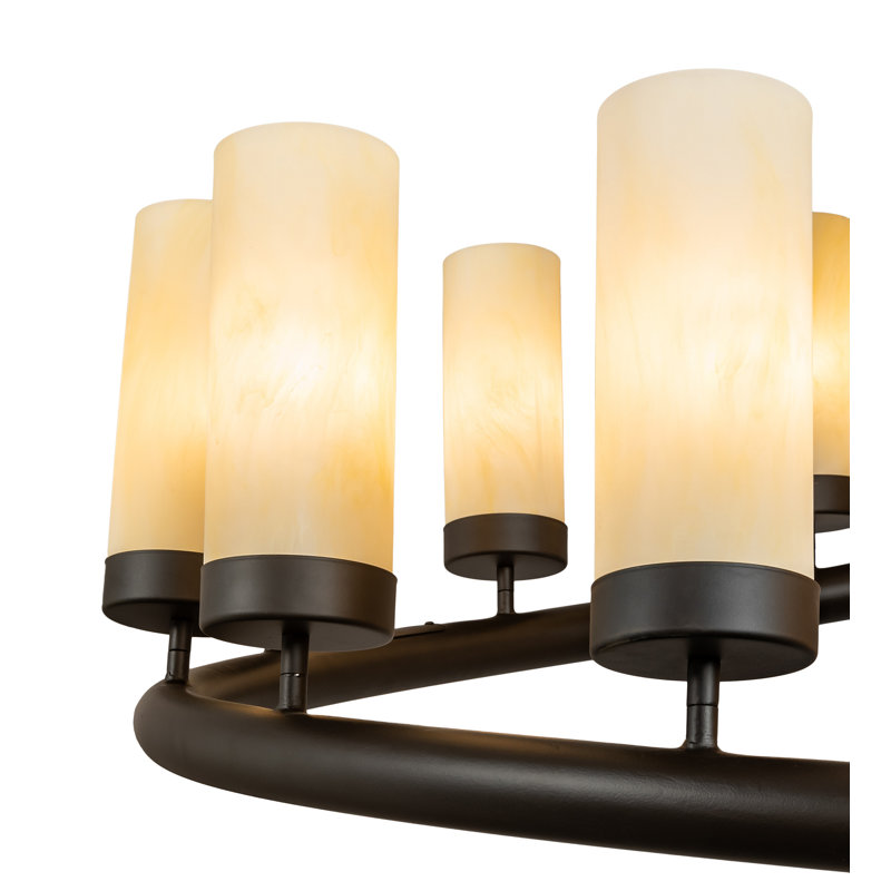 Black and Beige 17-Light Acrylic Chandelier