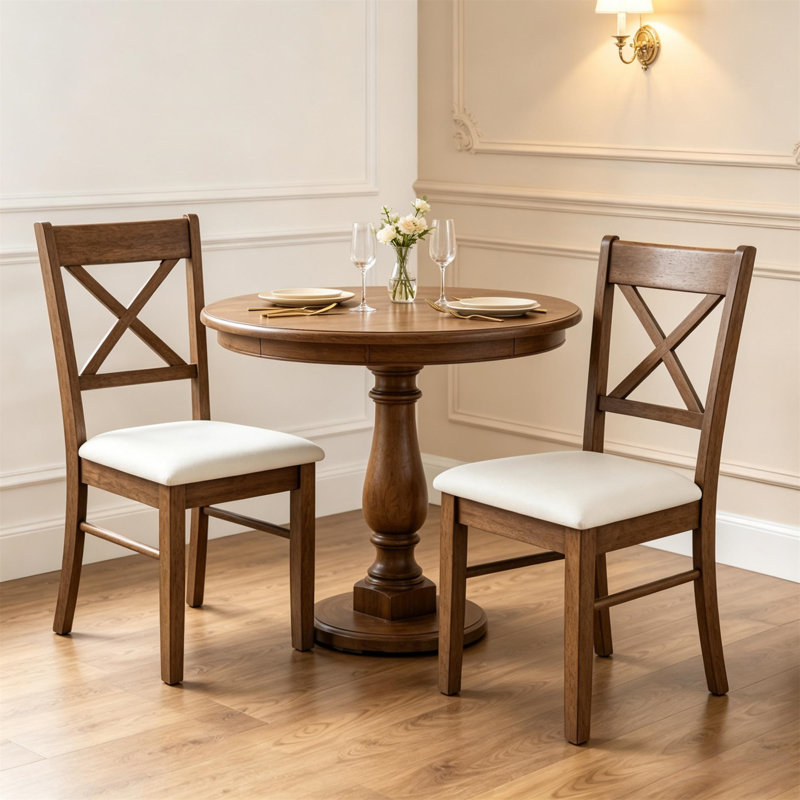 Chaises de salle à manger, Beige, noyer, Beige, noyer