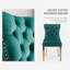 Ensemble de 4 chaises de salle à manger rembourrées en velours avec pattes dorées, vert-2134824457-2134824456