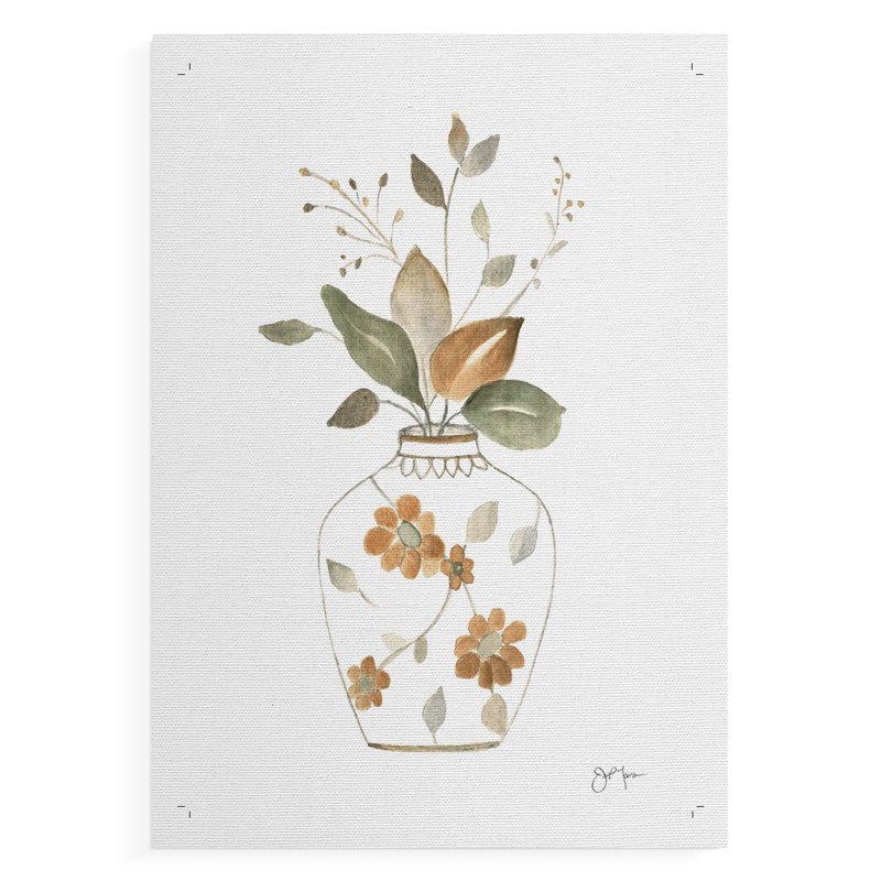 «Neutral Floral I», reproduction de toile seulement - non encadrée