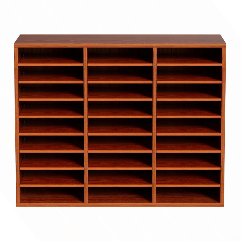 Organisateur de documents en bois 27 compartiments, tablettes réglables, centre de courrier en panneau de fibres à densité moyenne, rangement pour documents scolaires, documents, magazines