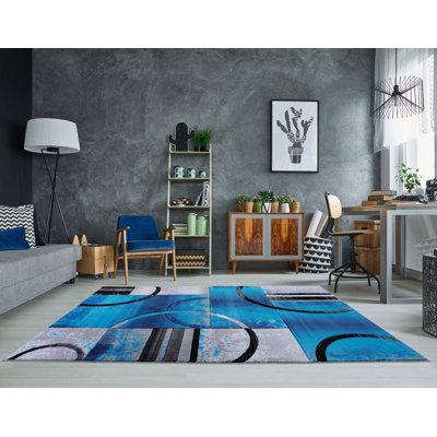 Tapis turquoise Grundie