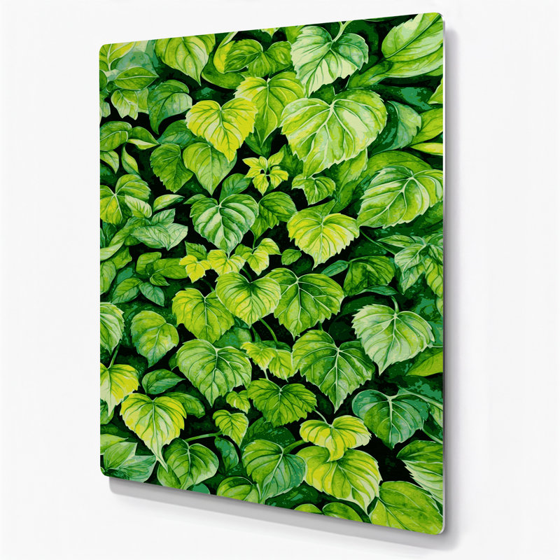 Aquarelle botanique, art mural vert en métal 72, H 20 po x l 16 po