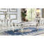 Table basse rectangulaire avec perle antique et décorative - ajoute de la grâce à l'espace classique avec volutes élégantes