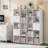 20 Cube Modular Storage Organizer with Fabric Drawers, Rustic Wood White Bookcase & Room Divider,Individual-1681185201-1681185203-1681185205