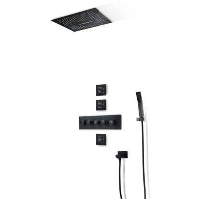 Système de douche complet à pression équilibrée bluetooth (température et volume) avec soupape de musique grossière