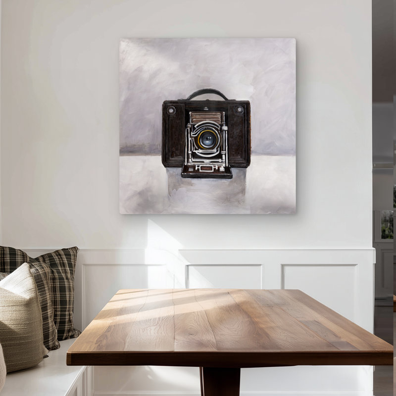 Old Camera - Gray Bedroom Metal Print for Home Decor
