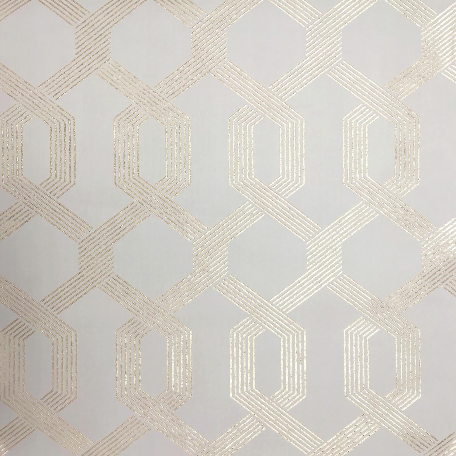 Mid Century Mid-Century Geometric Wallpaper, Beige/Gold