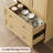 72" Tall Dome Bookcase with Drawers, 4-Tier Wooden Bookshelf Storage Cabinet with Door, Farmhouse Arched Cabinet with Storage, Wood Arch Bookcase for Home Office, Living Room, Wood-1375953637