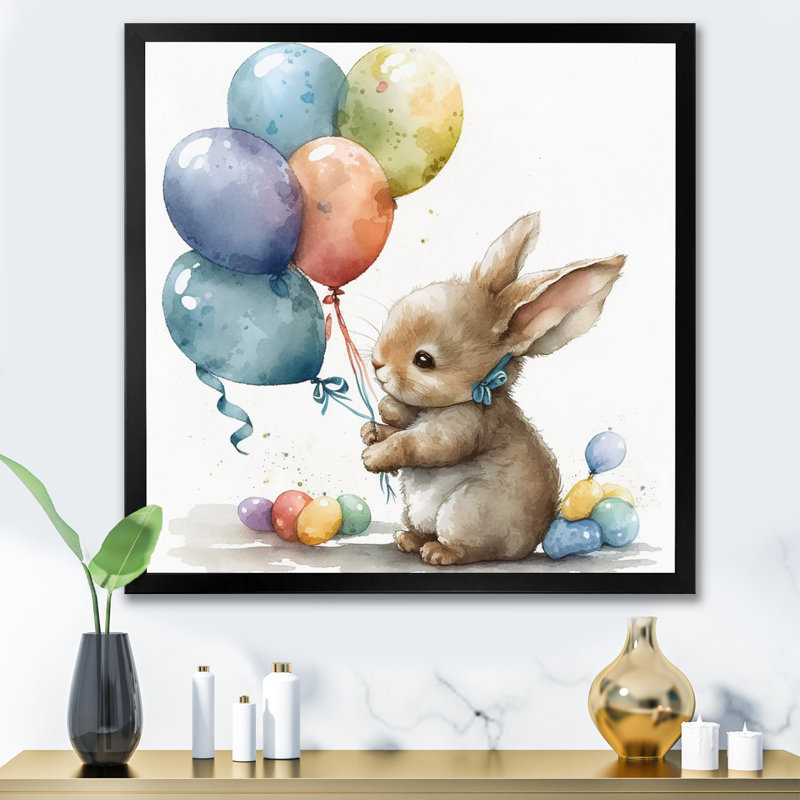 Nursery Bunny Childrens Dream - imprimé, H 30 po x l 30 po x P 1 po, Cadre photo noir