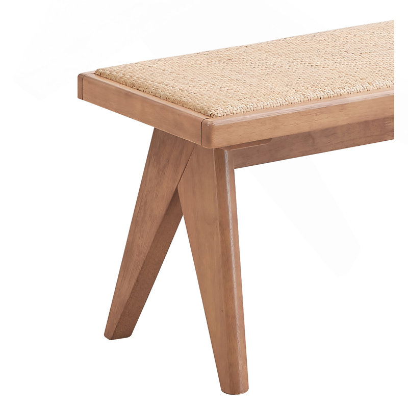 Banc en rotin et finition naturelle