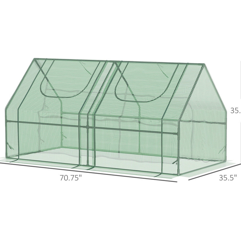 6' X 3' Portable Greenhouse By , , Steel Fabricated, 2 Covers & Roll Up Windows, Enhance Plant Growth Importance, Double Protection Crucial Greenhouse, Created, Aid Growth, Theory