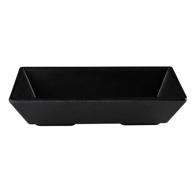 Elite Global Solutions Zen Rectangle Melamine 6 Piece Ramekin / Soufflé Dish Bakeware Set, Black
