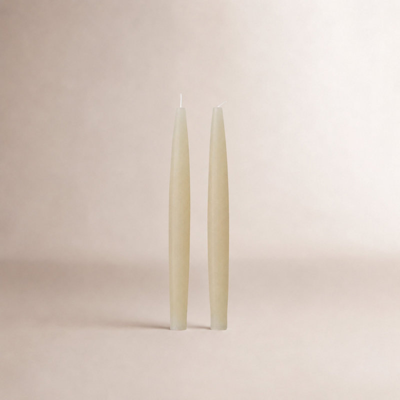 2 bougies coniques non parfumées 2 pièces, Crème
