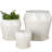 Cole And Grey 3 Piece Ceramic Patterned Planter With Attached Saucer Set