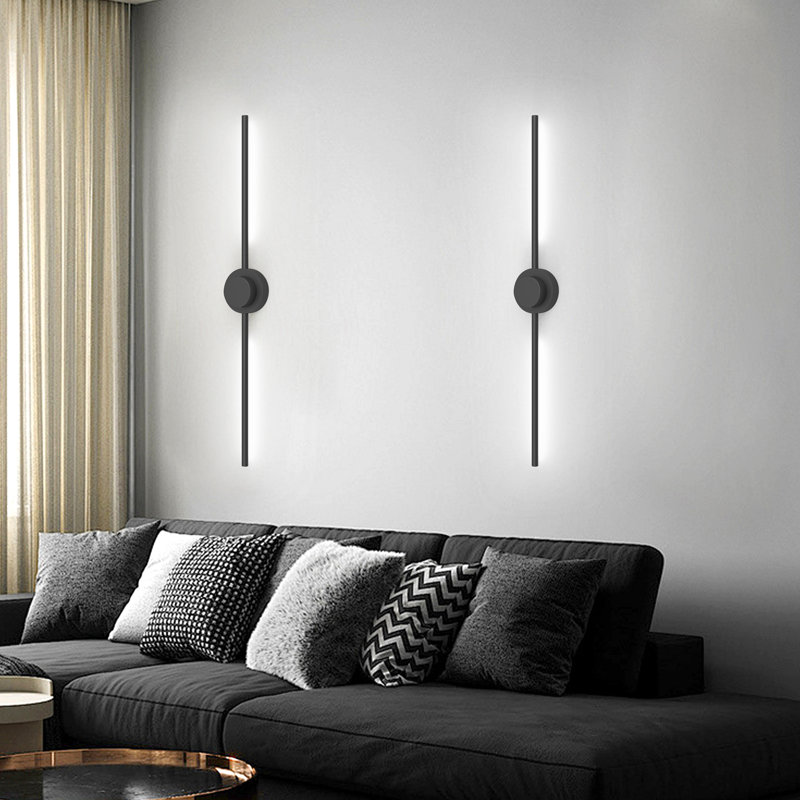 LED Dimmbale Flush Mounted Sconces, Battery Operated Wall Sconces With Remote, Black