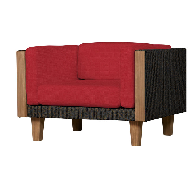 Catalina Outdoor Teak Lounge Chair, Mink, Rollo Linen