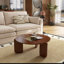 Table basse de 31,5 po de largeur avec plateau rond en pierre frittée et pieds en peuplier massif-2109046638-2113558152