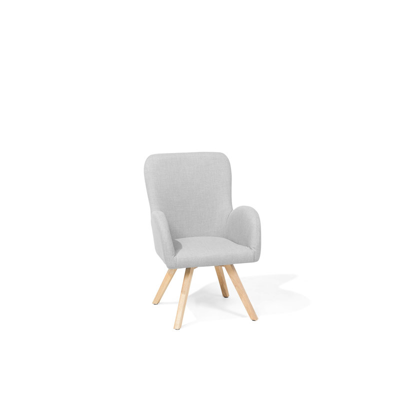 Dontae Upholstered Armchair, Light Wood, Grey