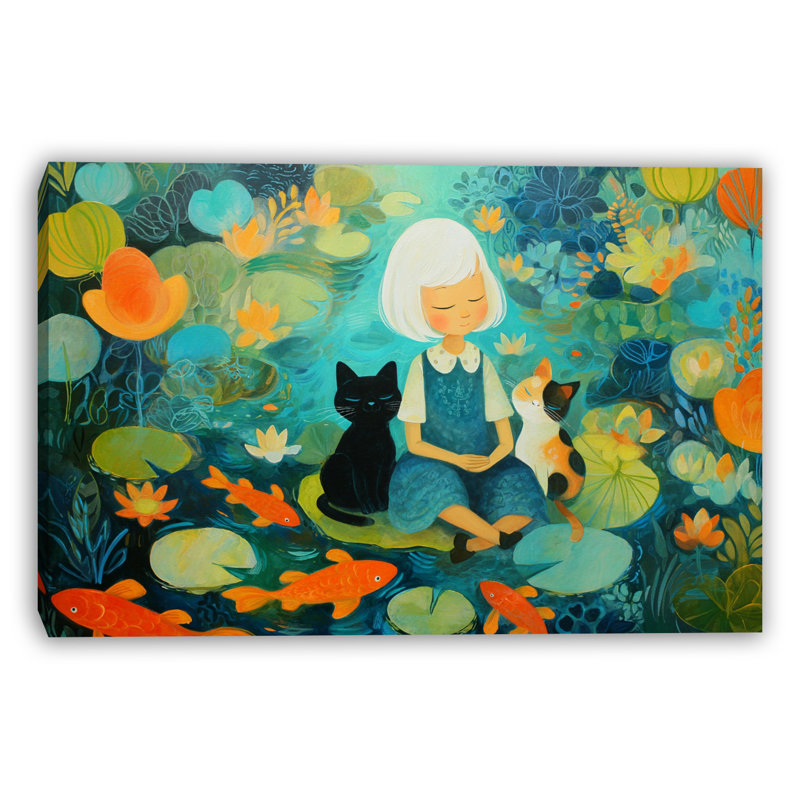 «Dreaming Water Garden», art mural sur toile tendue, L 24 po x H 16 po x P 1,5 po