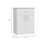 Armoire de rangement Pantry H 33 po, un tiroir, deux tablettes intérieures, deux portes, chêne blanc / clair