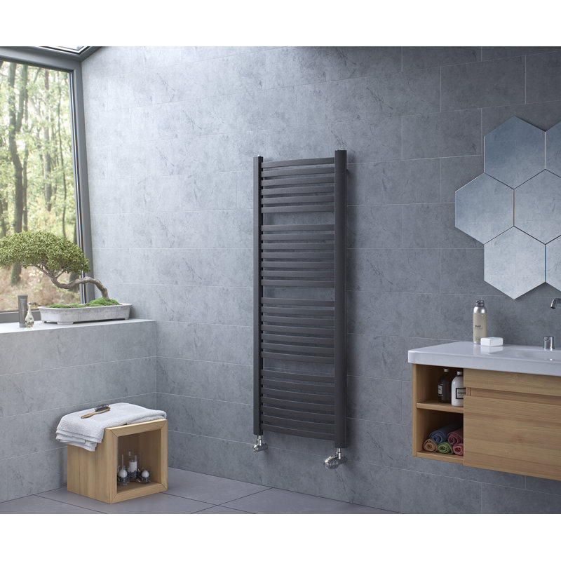 Annabella Designer Towel Rail Heated Towel Rails, 121.5cm H x 58cm W x 7.4cm D, Gray