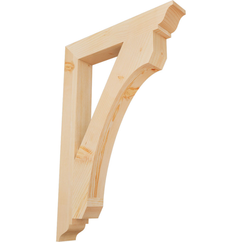 Support en bois rustique traditionnel BKTLEC01, Douglas (lisse), H 38 po x l 3,5 po x P 26 po