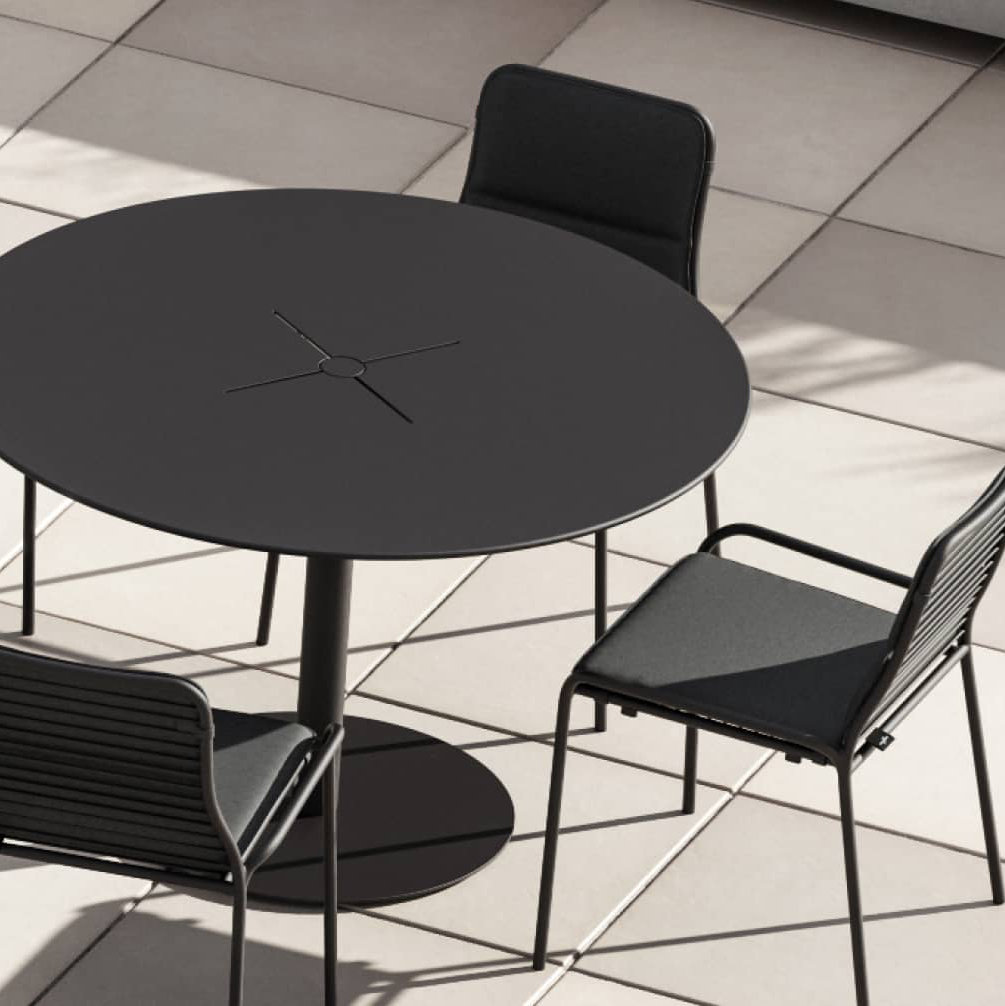 XY Premium All-Weather Wicker Outdoor Stacking Dining Side Chair with Sunbrella® Cushion, Charcoal