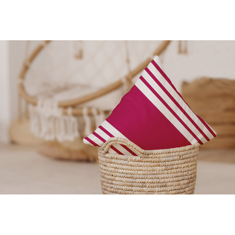 Coussin Big and Bold, Fuchsia, H 20 po x l 20 po x P 7 po