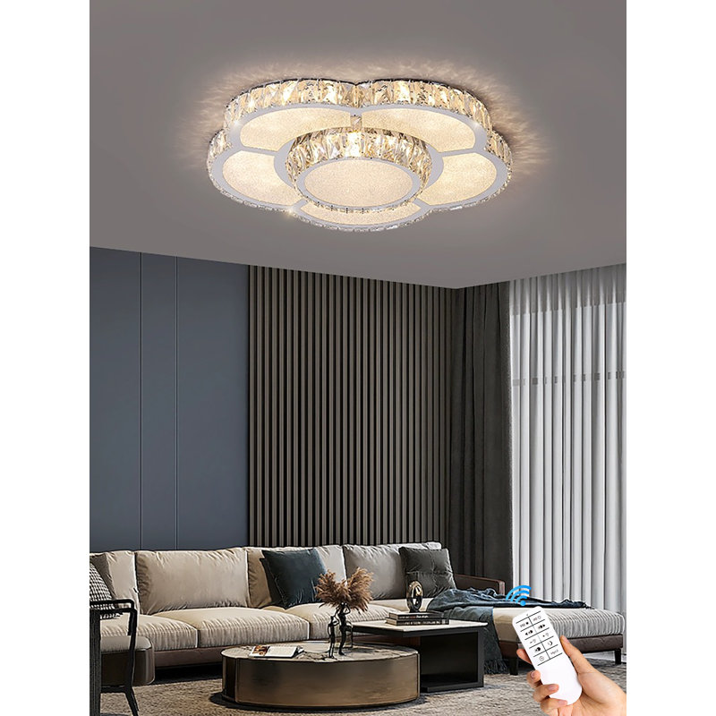 Luminaire suspendu en cristal en acier inoxydable à 1 lumière Sharrieff