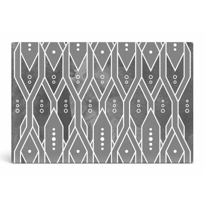 Gray Geometric Diamond Pattern — Landscape Canvas Wall Art
