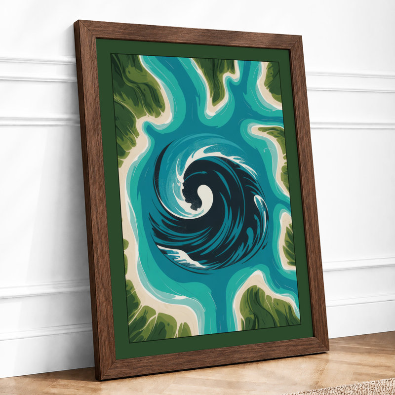 Spiral Vortex Abstract - Framed Print, Walnut, A4 - 29.7 x 21.0 cm