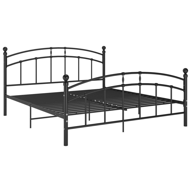 Shept Mallet Metal Bed, 160 x 200 cm, Black