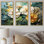 Ensemble de décoration murale beige et jaune Pensies Realistic Garden Splendor
