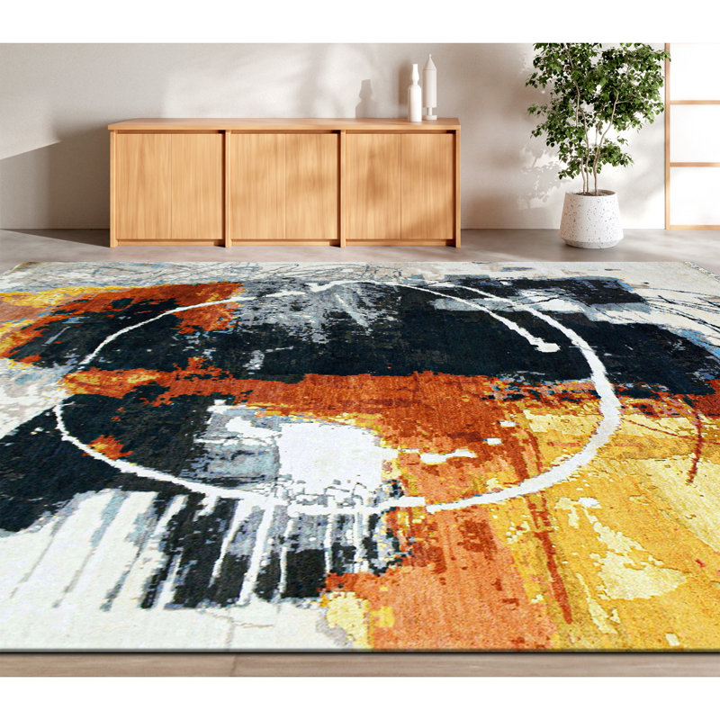 Handmade Wool Abstract Area Rug, Rectangle 9' x 12'